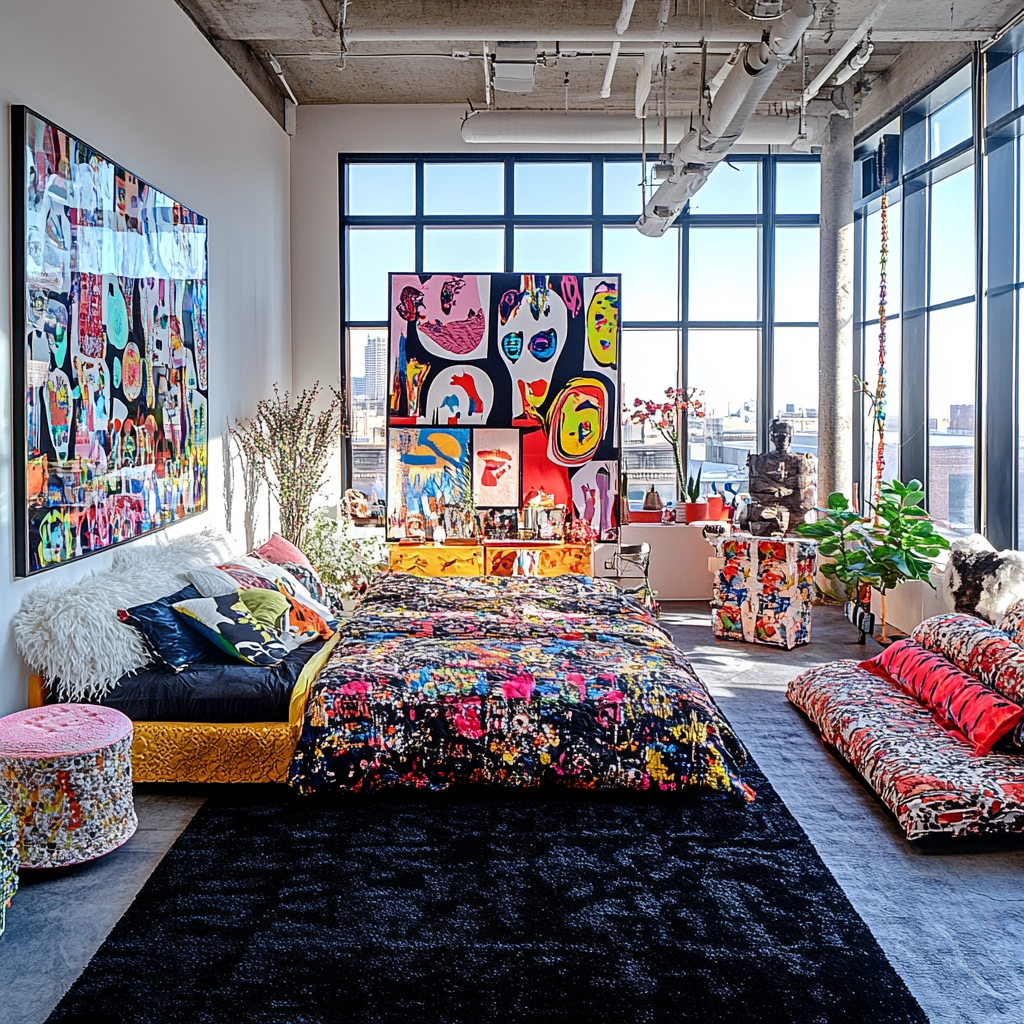 black rug bedroom 68