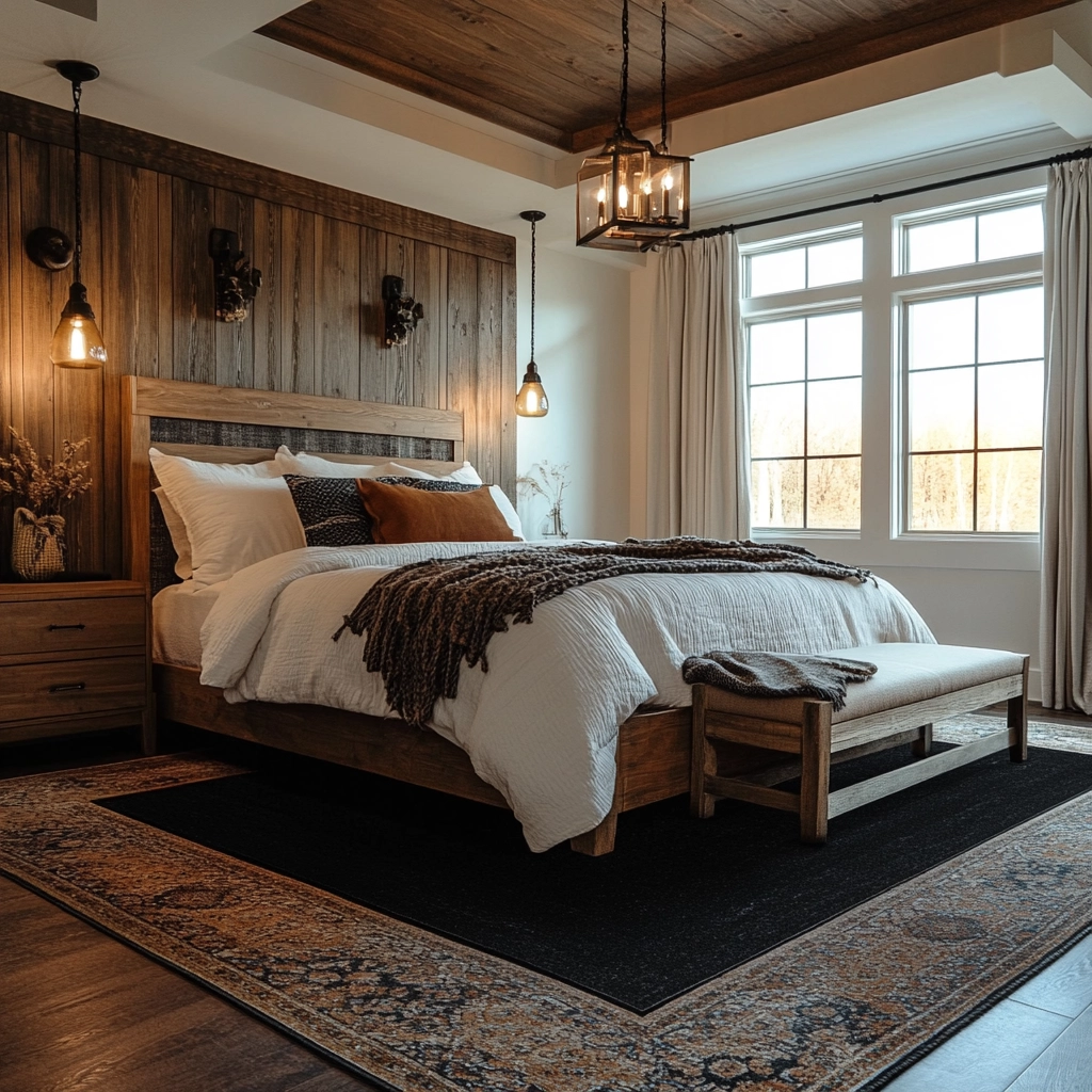 black rug bedroom 73