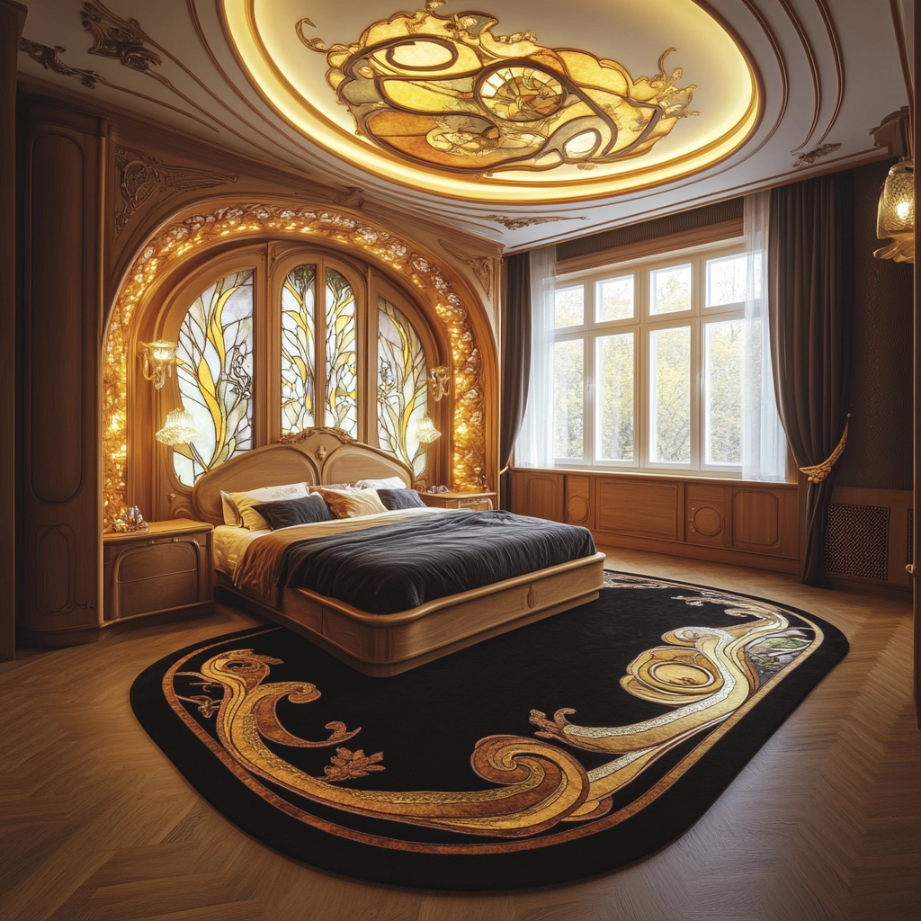 black rug bedroom 77