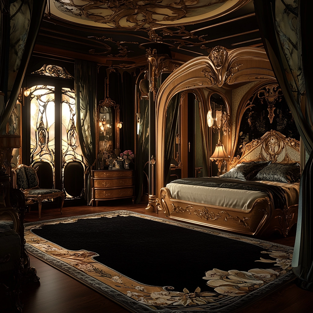 black rug bedroom 78