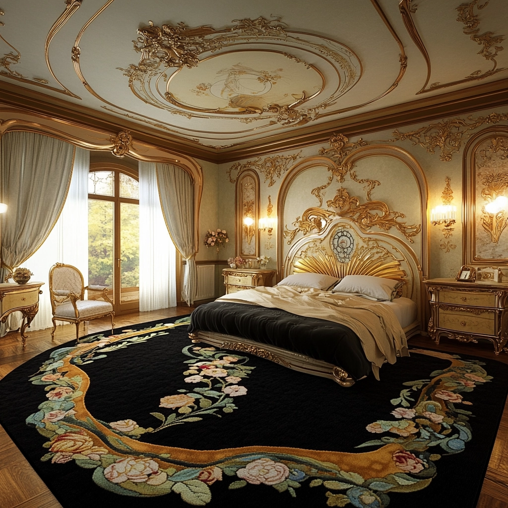black rug bedroom 79