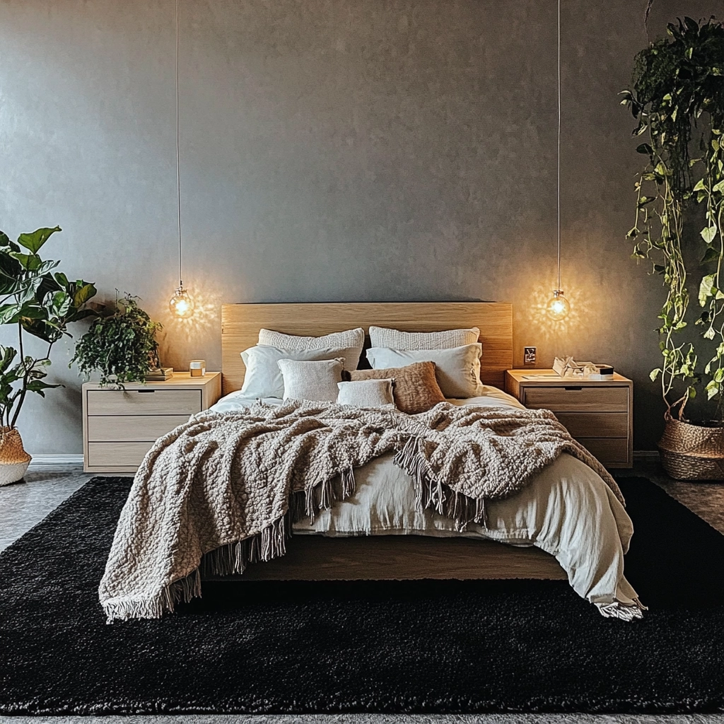 black rug bedroom 8