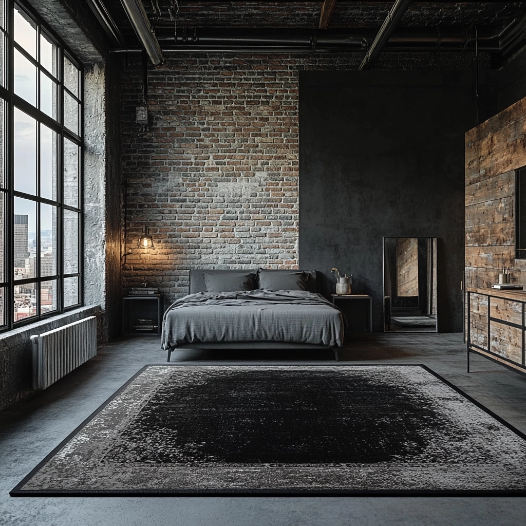 black rug bedroom 9