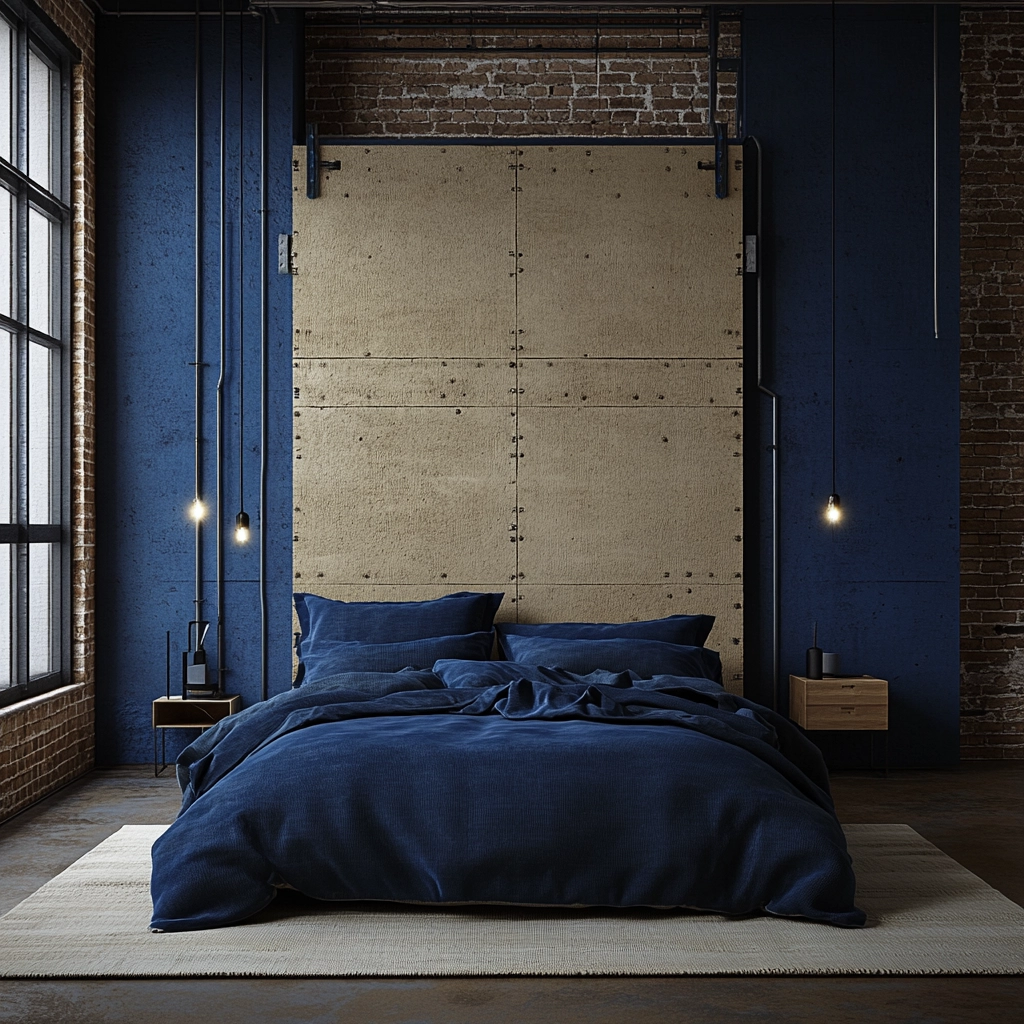 blue and beige bedroom 20
