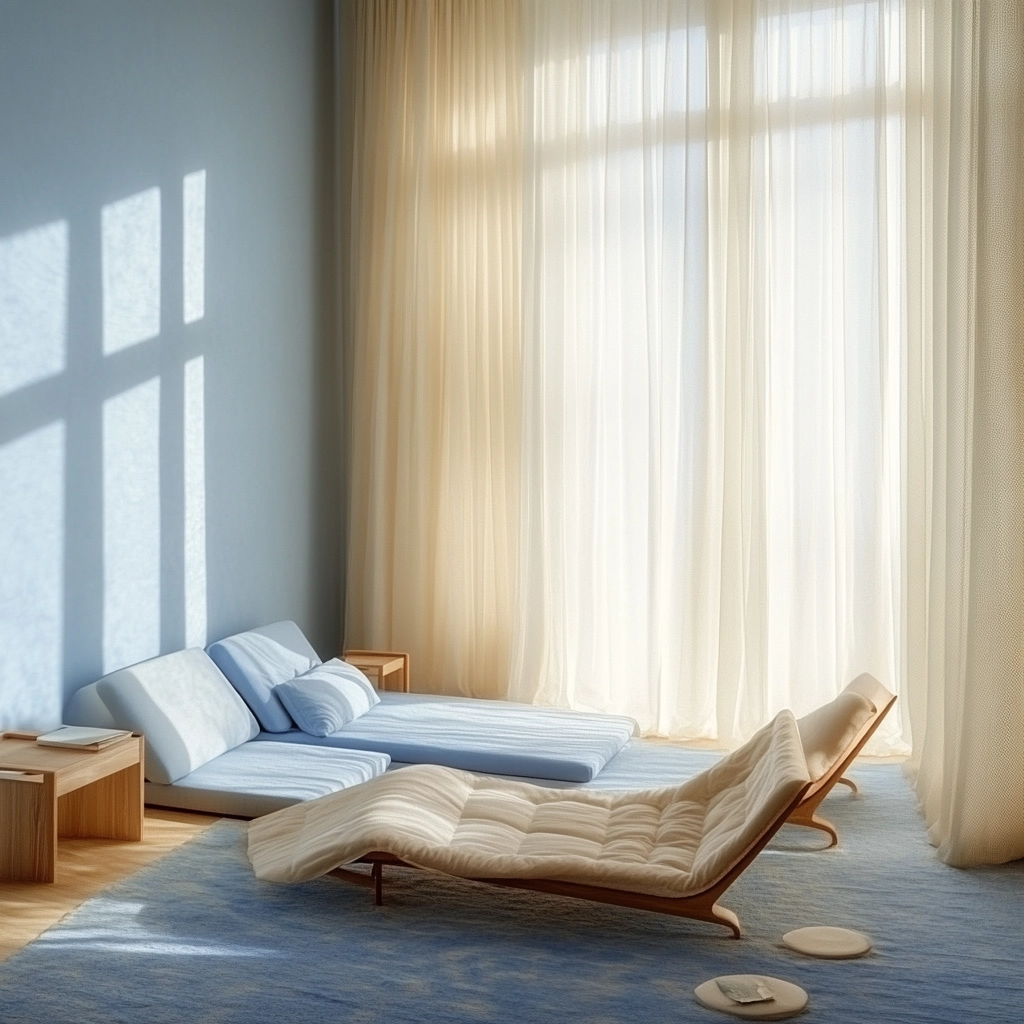blue and beige bedroom 3