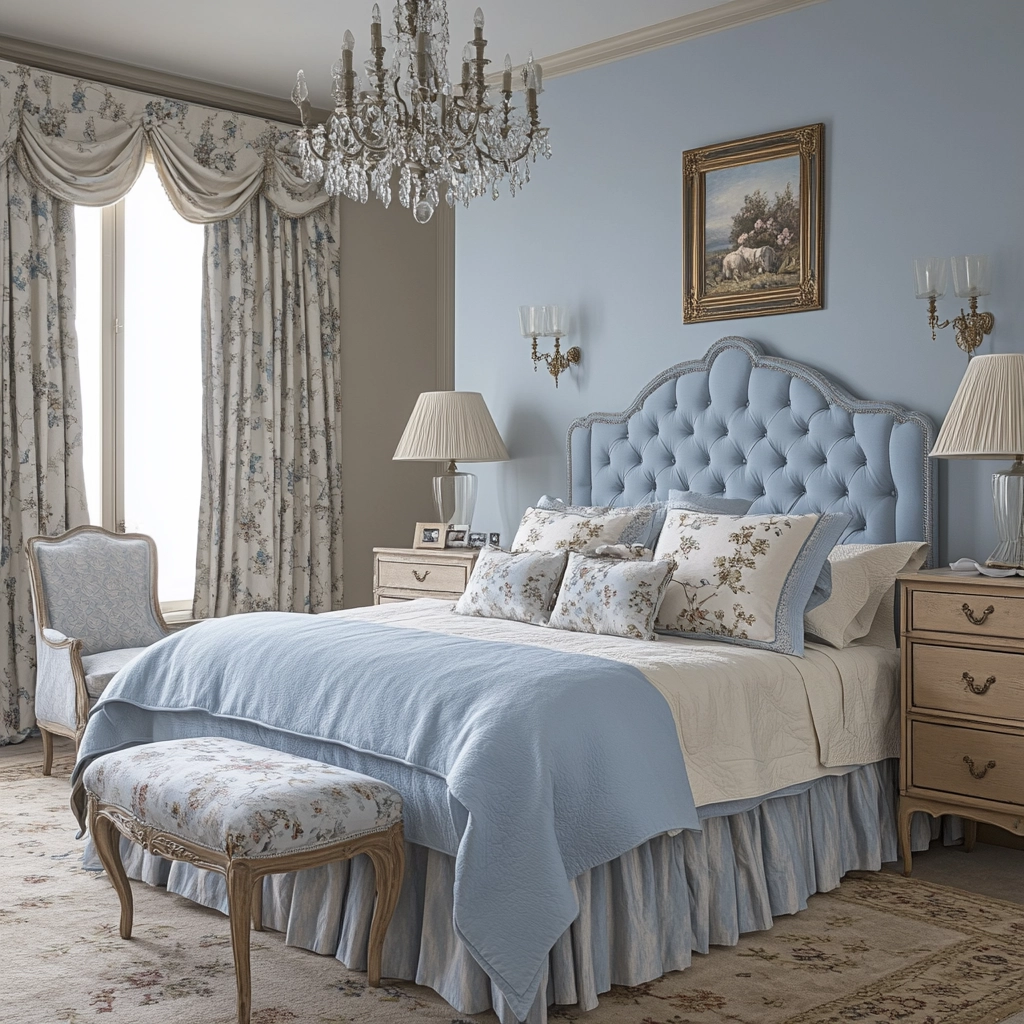 blue and beige bedroom 31