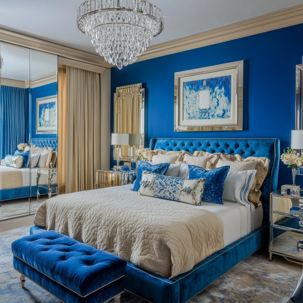 blue and beige bedroom 51