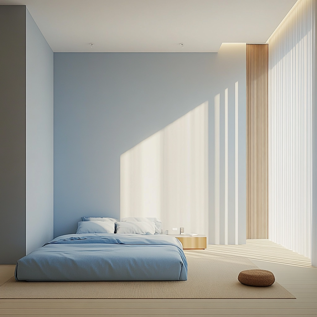 blue and beige bedroom 53