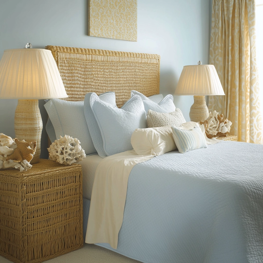 blue and beige bedroom 6