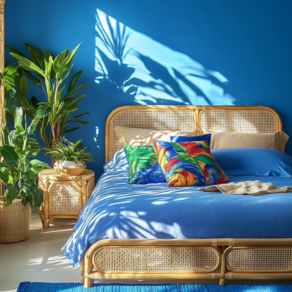 blue and beige bedroom 62