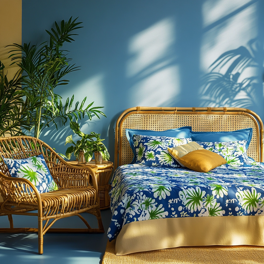 blue and beige bedroom 63