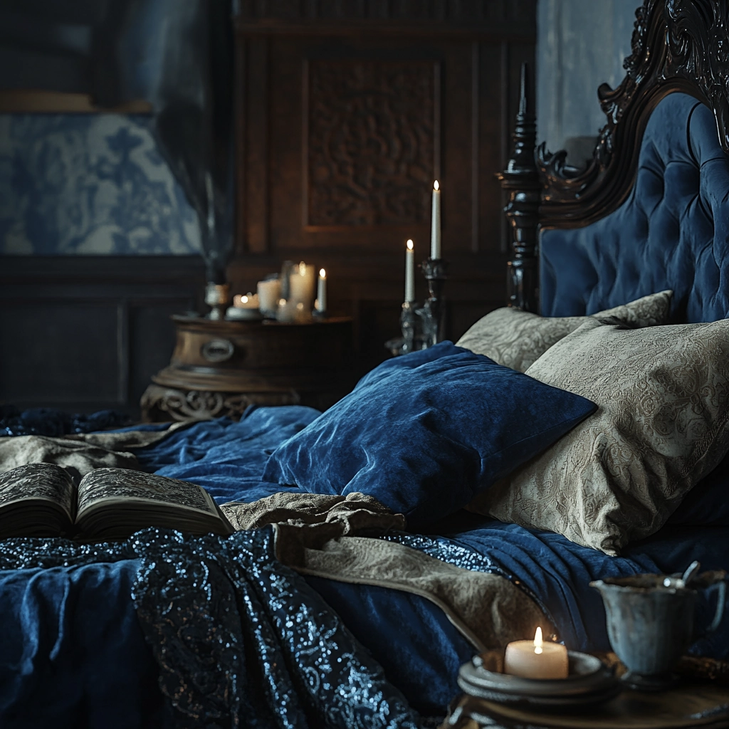 blue and beige bedroom 70