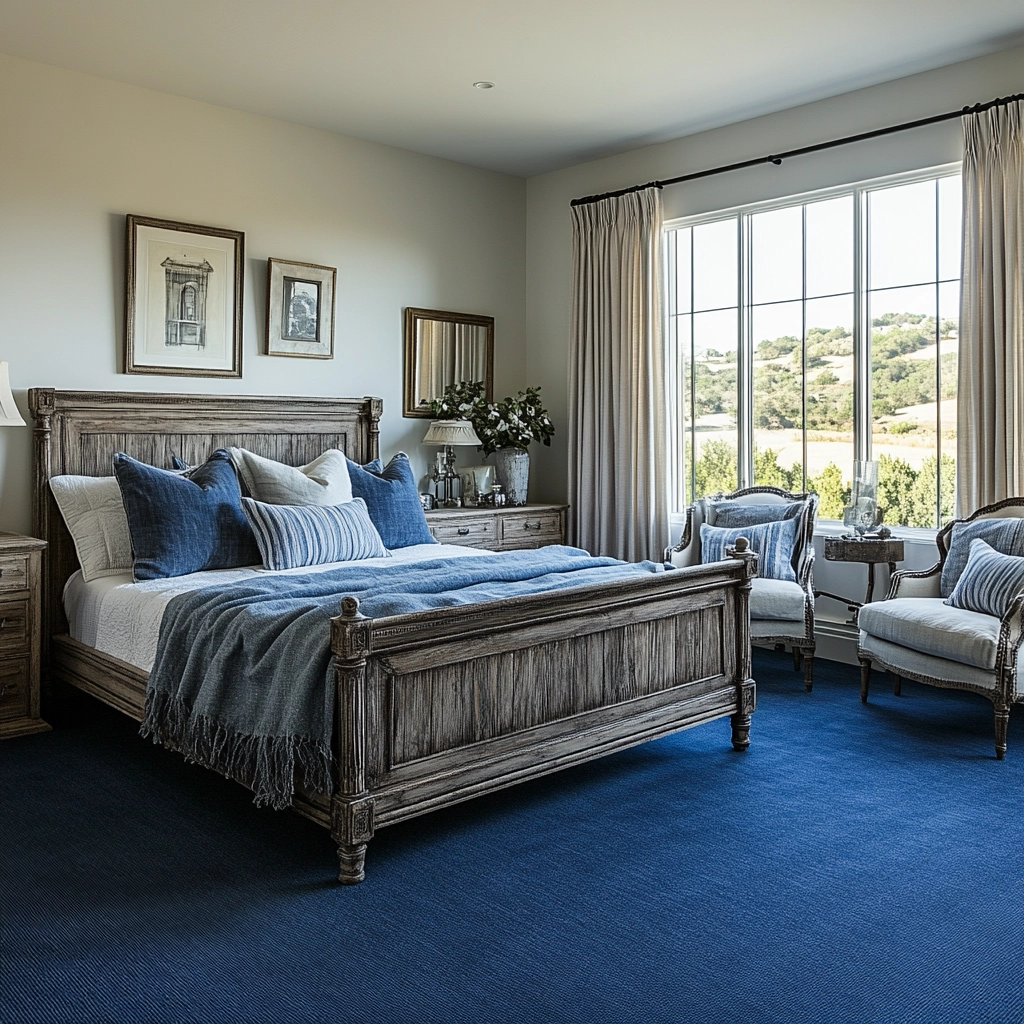 blue carpet bedroom 14