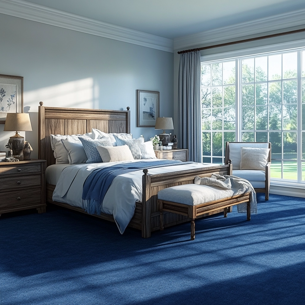 blue carpet bedroom 16
