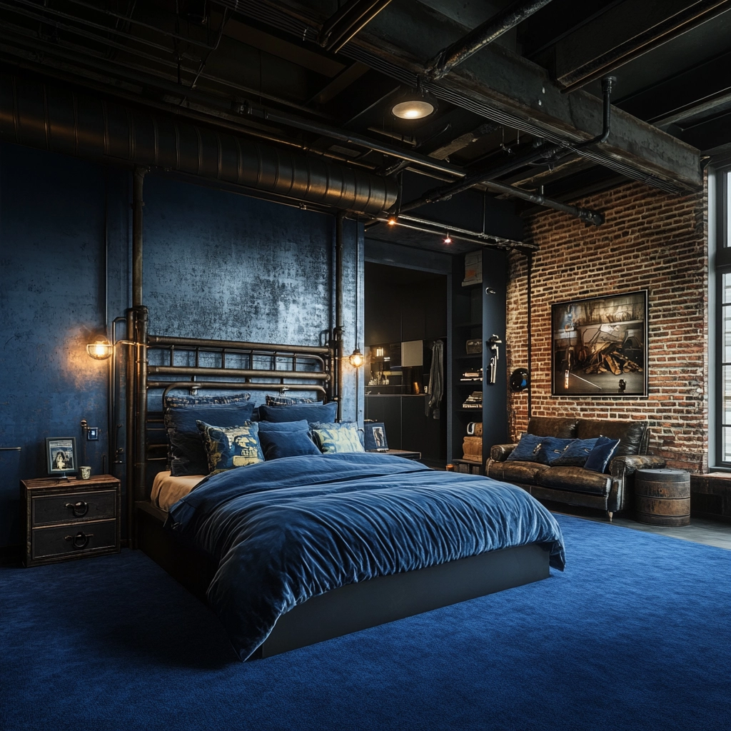 blue carpet bedroom 21