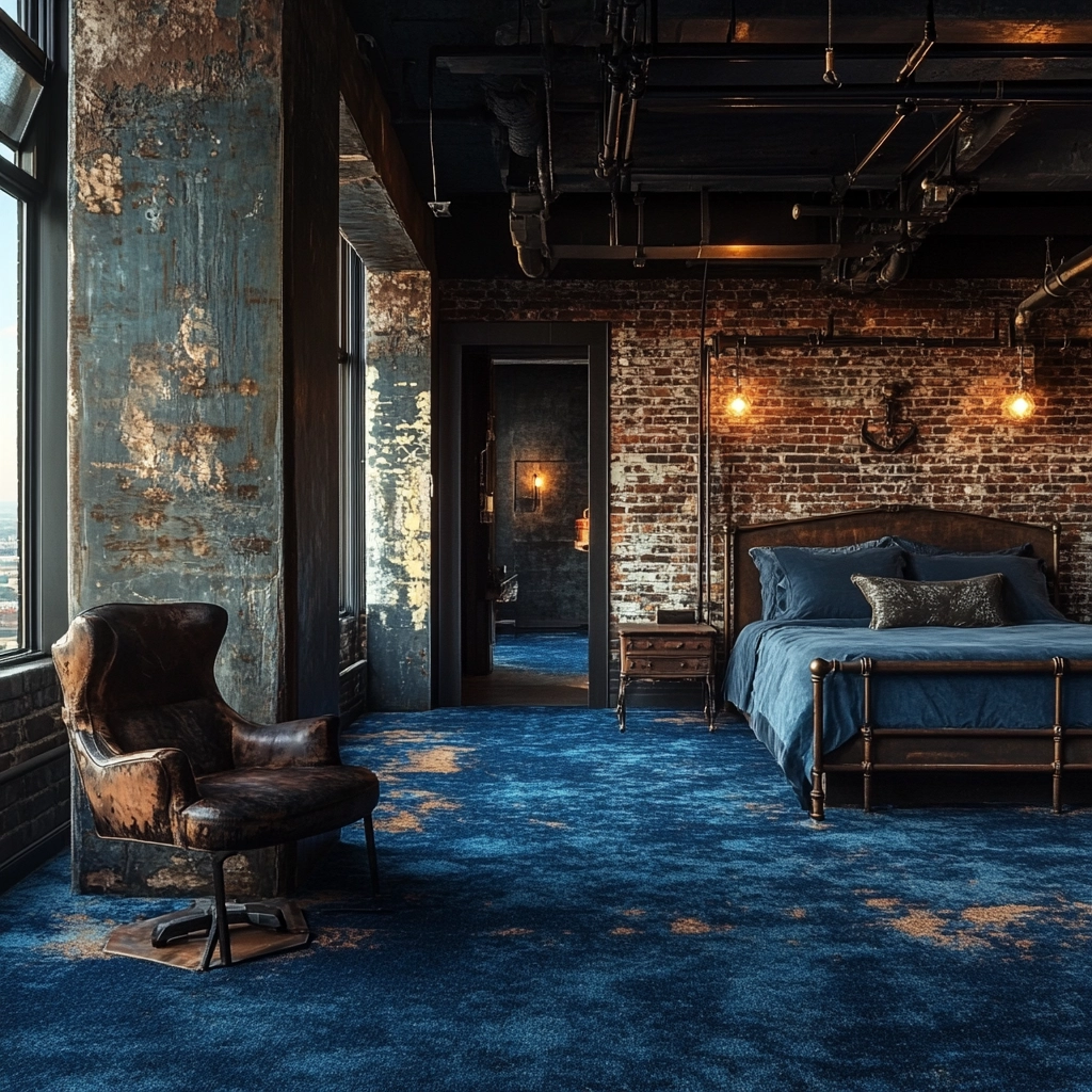 blue carpet bedroom 24