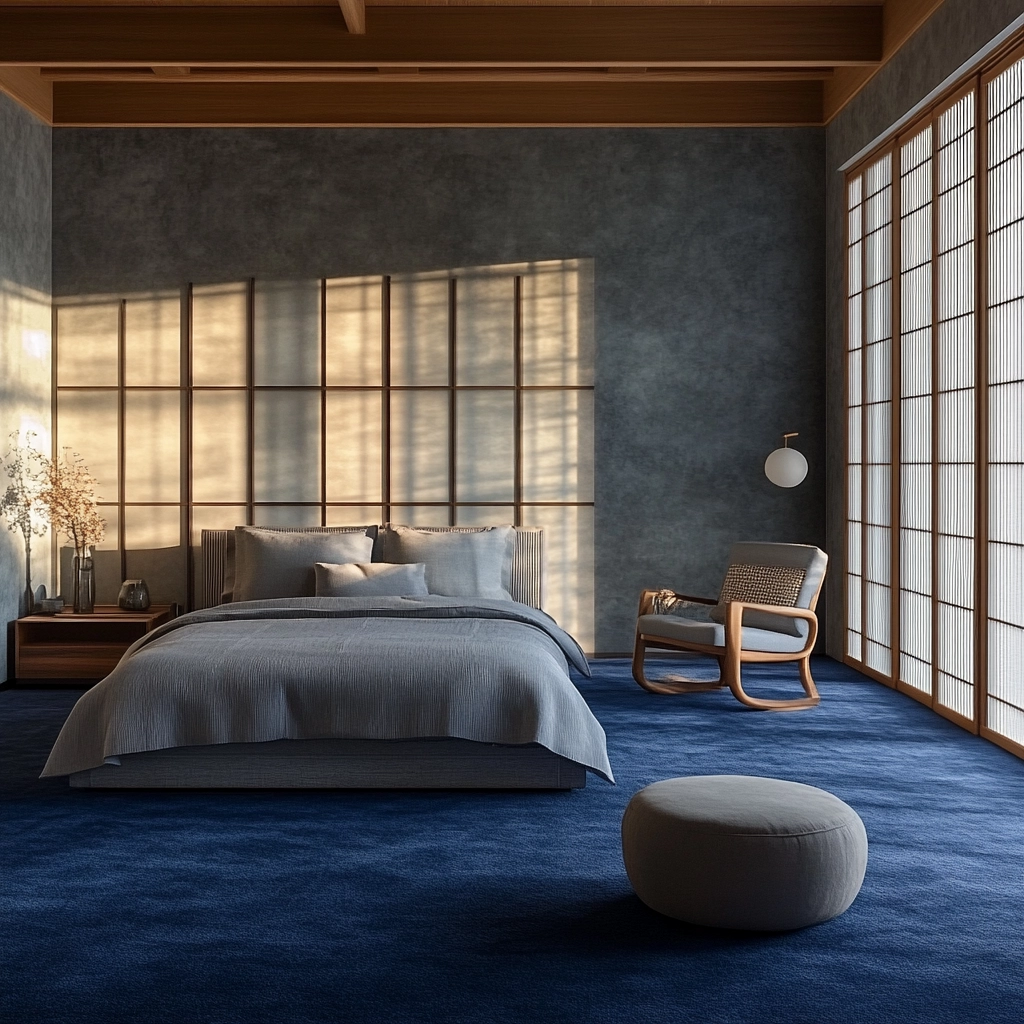 blue carpet bedroom 74