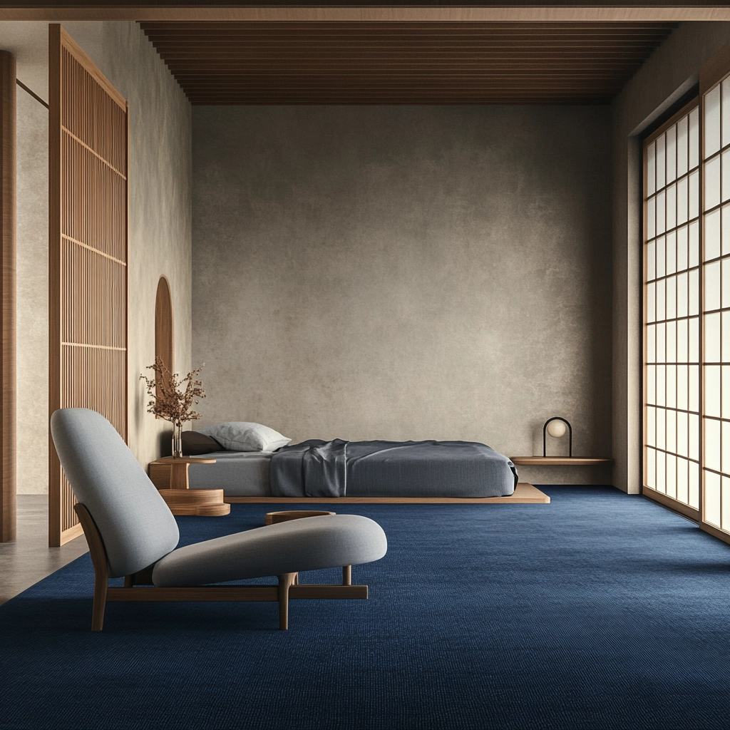 blue carpet bedroom 75