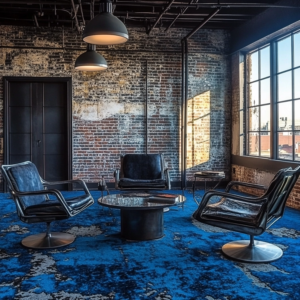 blue carpet living room 11
