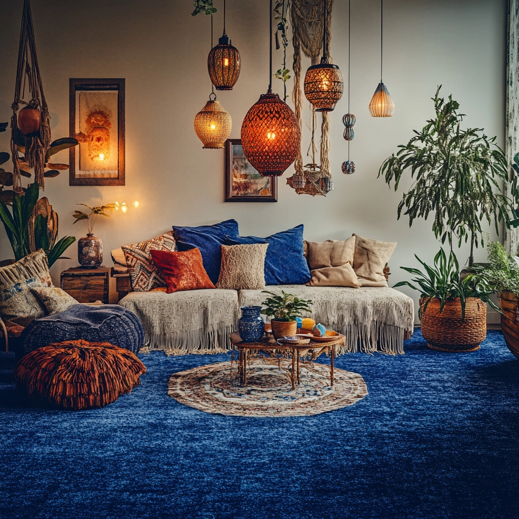 blue carpet living room 13