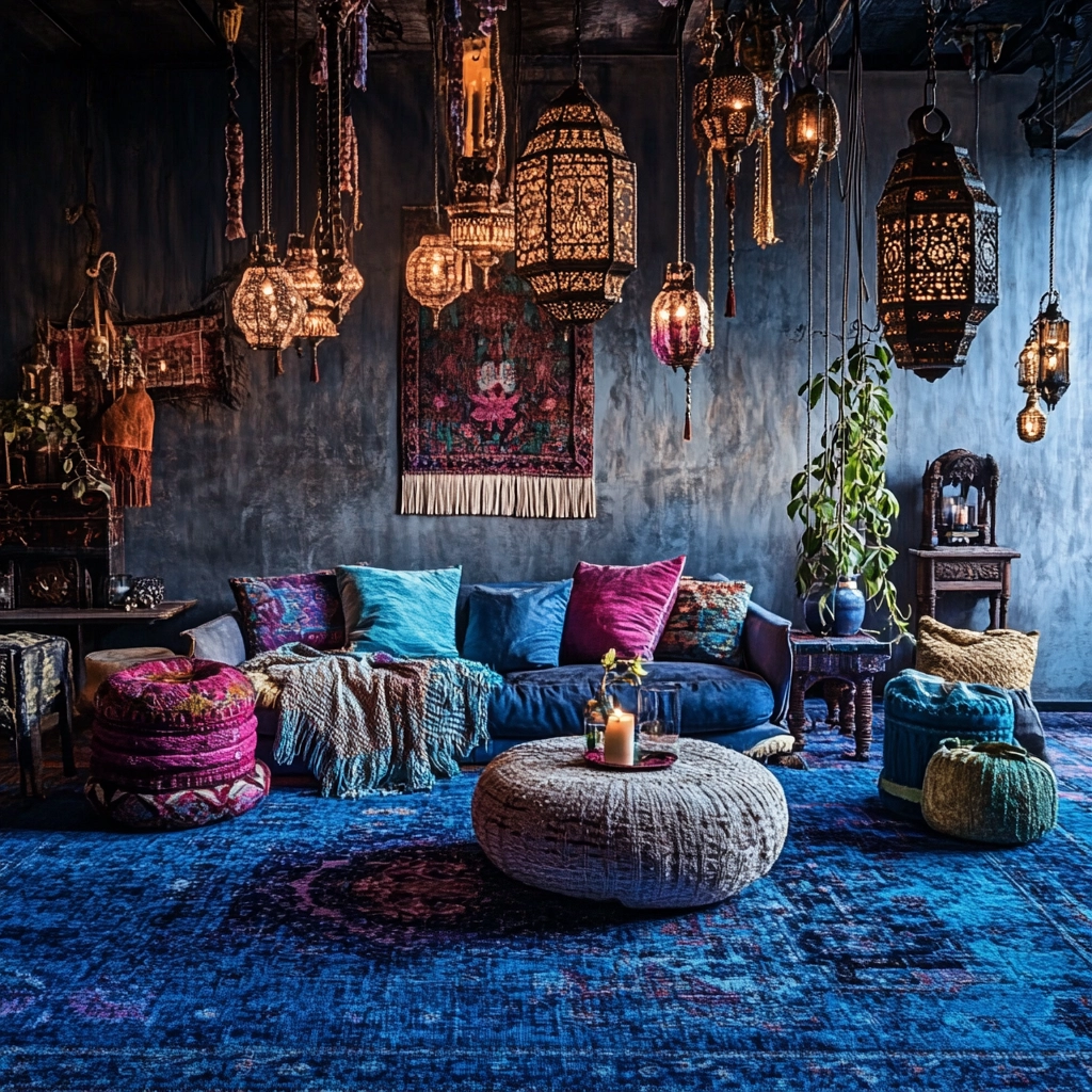 blue carpet living room 15