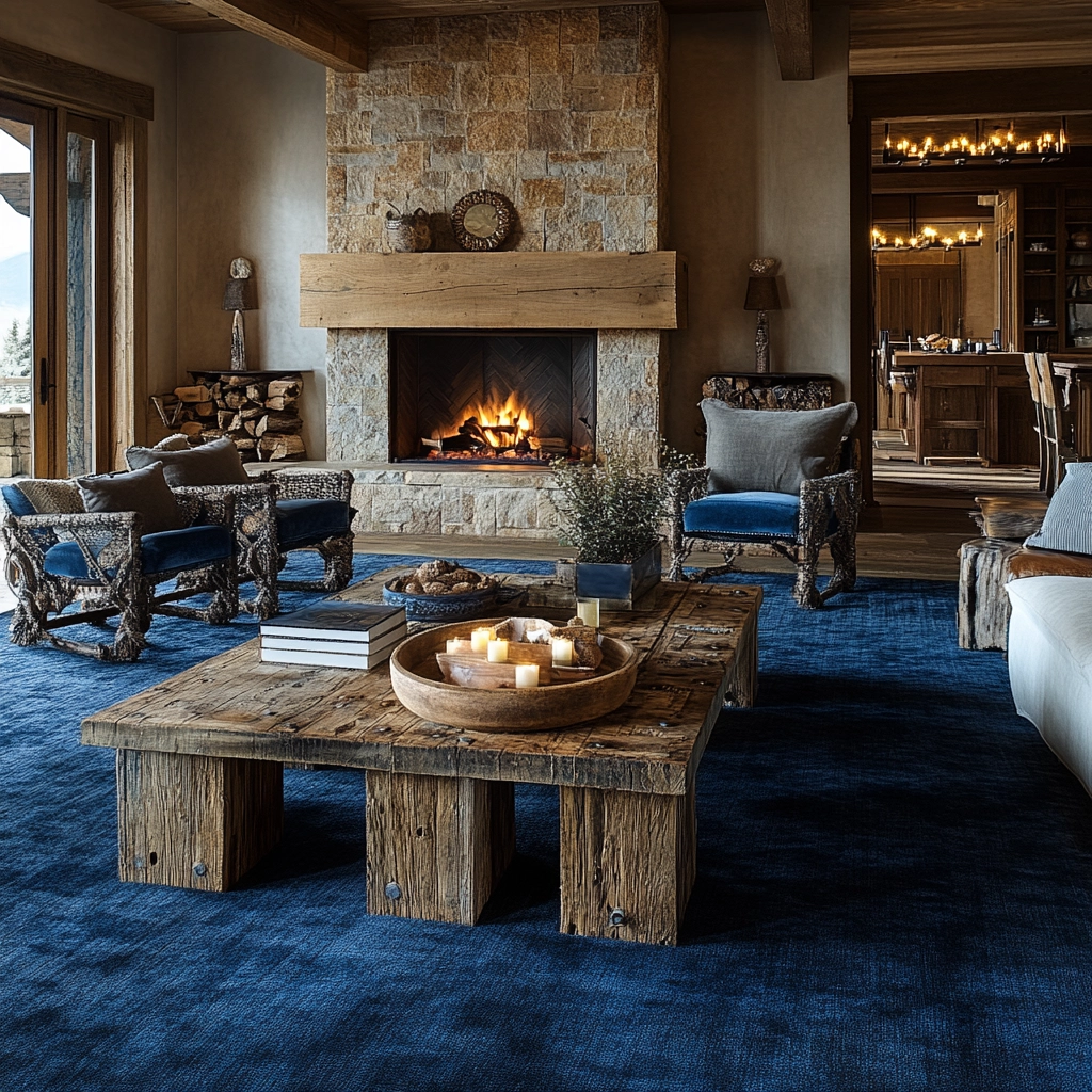 blue carpet living room 23