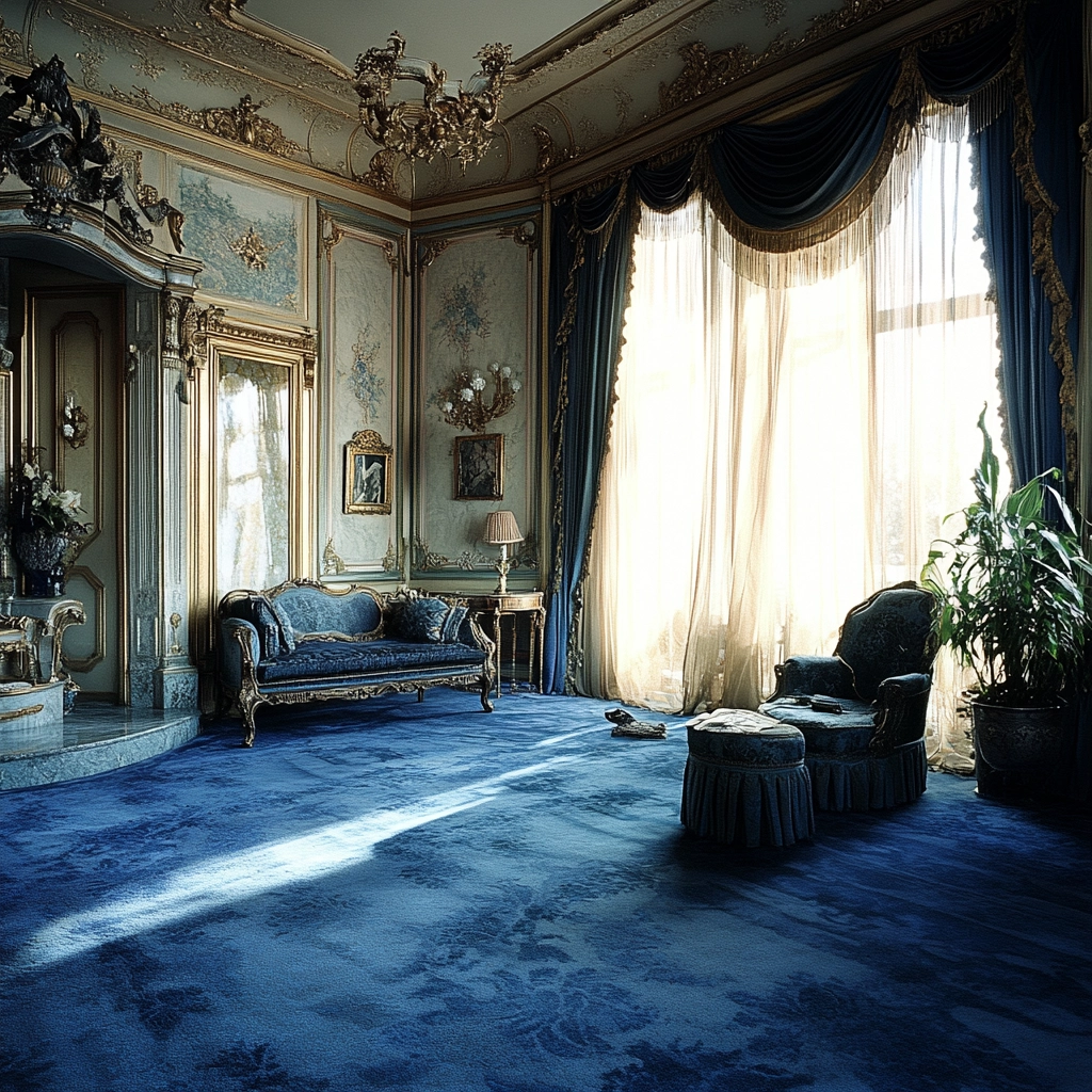 blue carpet living room 29
