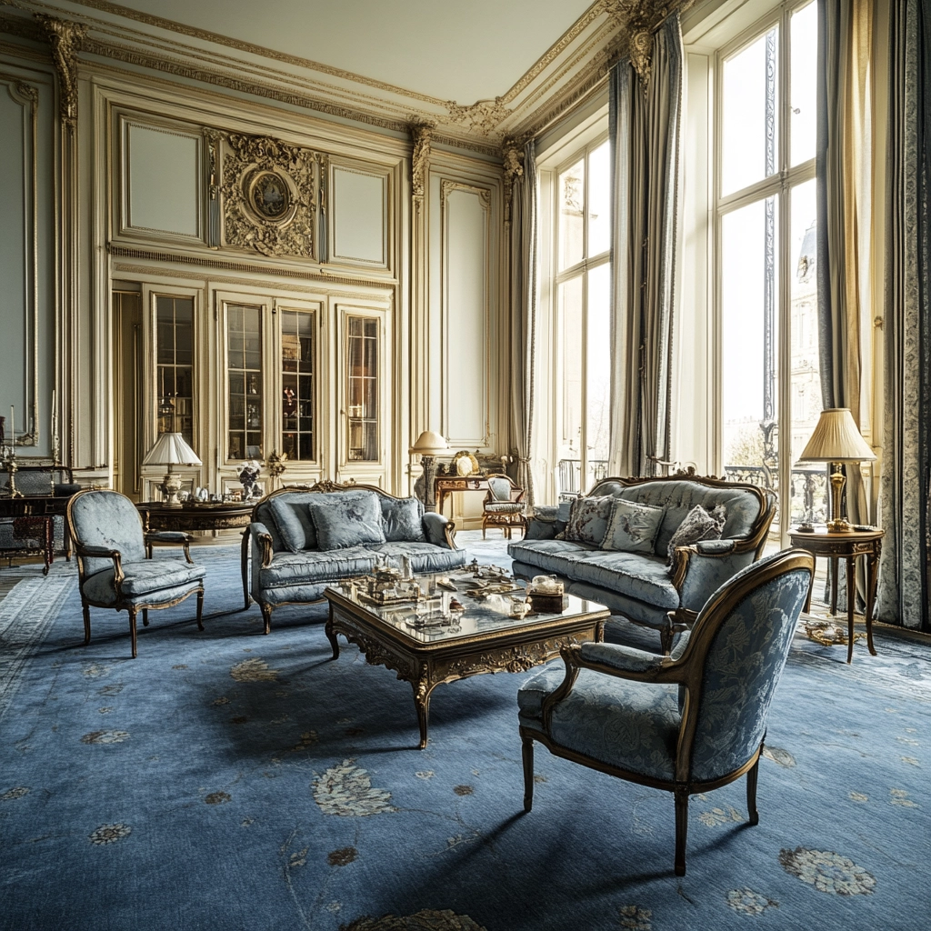 blue carpet living room 38