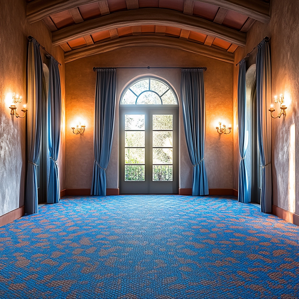 blue carpet living room 46
