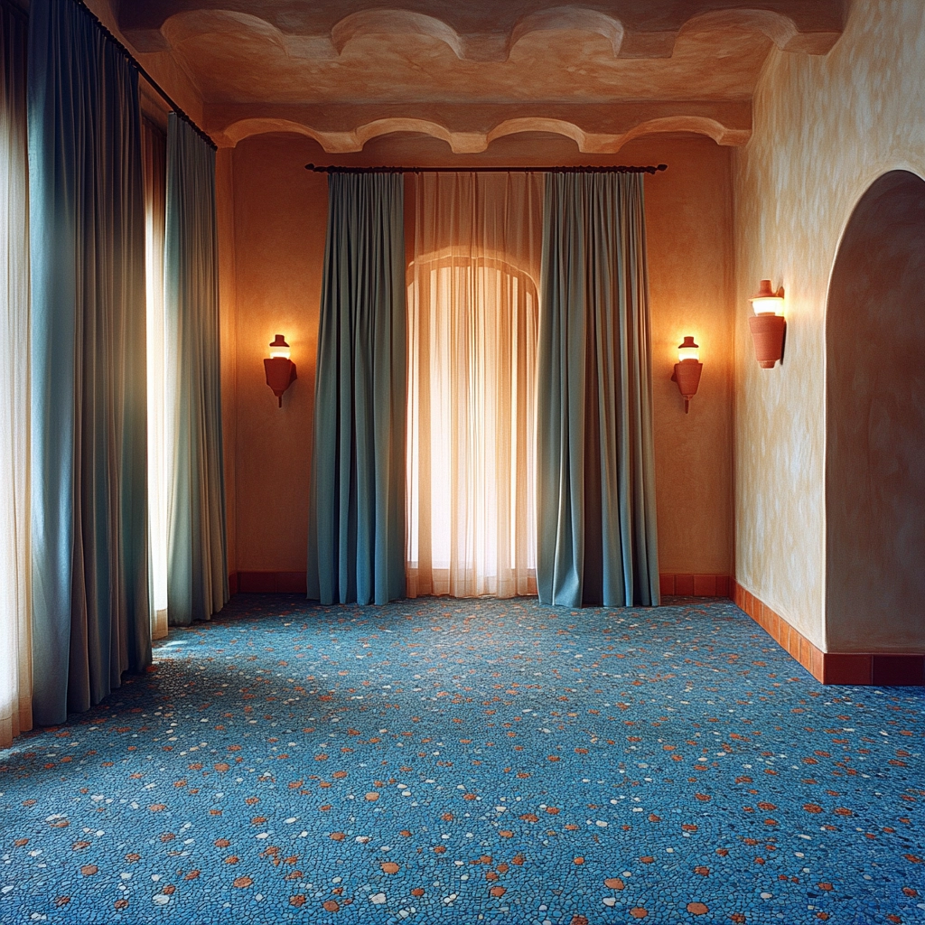 blue carpet living room 48
