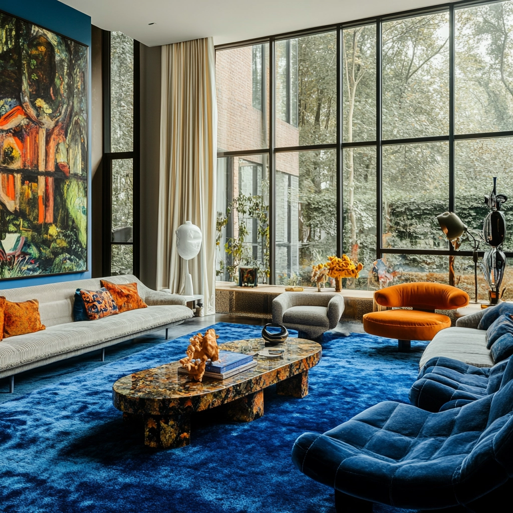 blue carpet living room 50