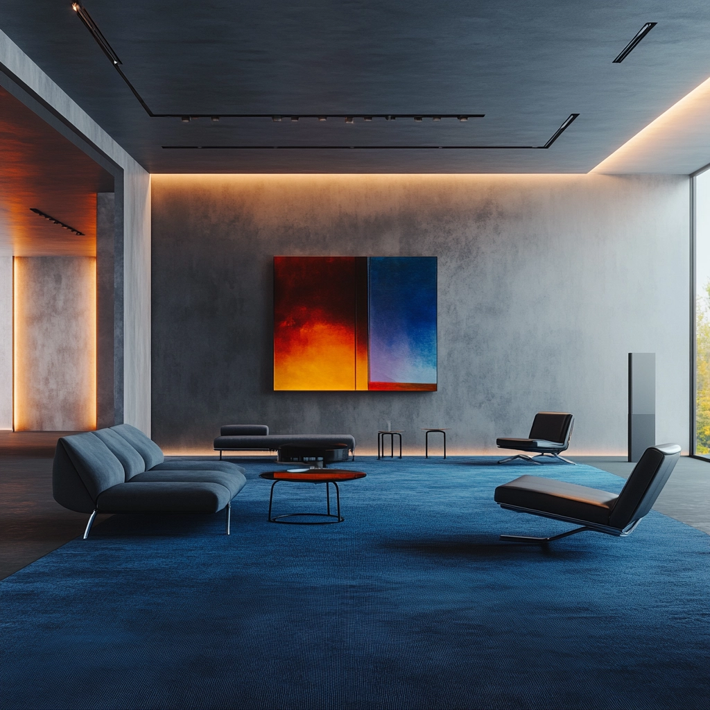 blue carpet living room 53