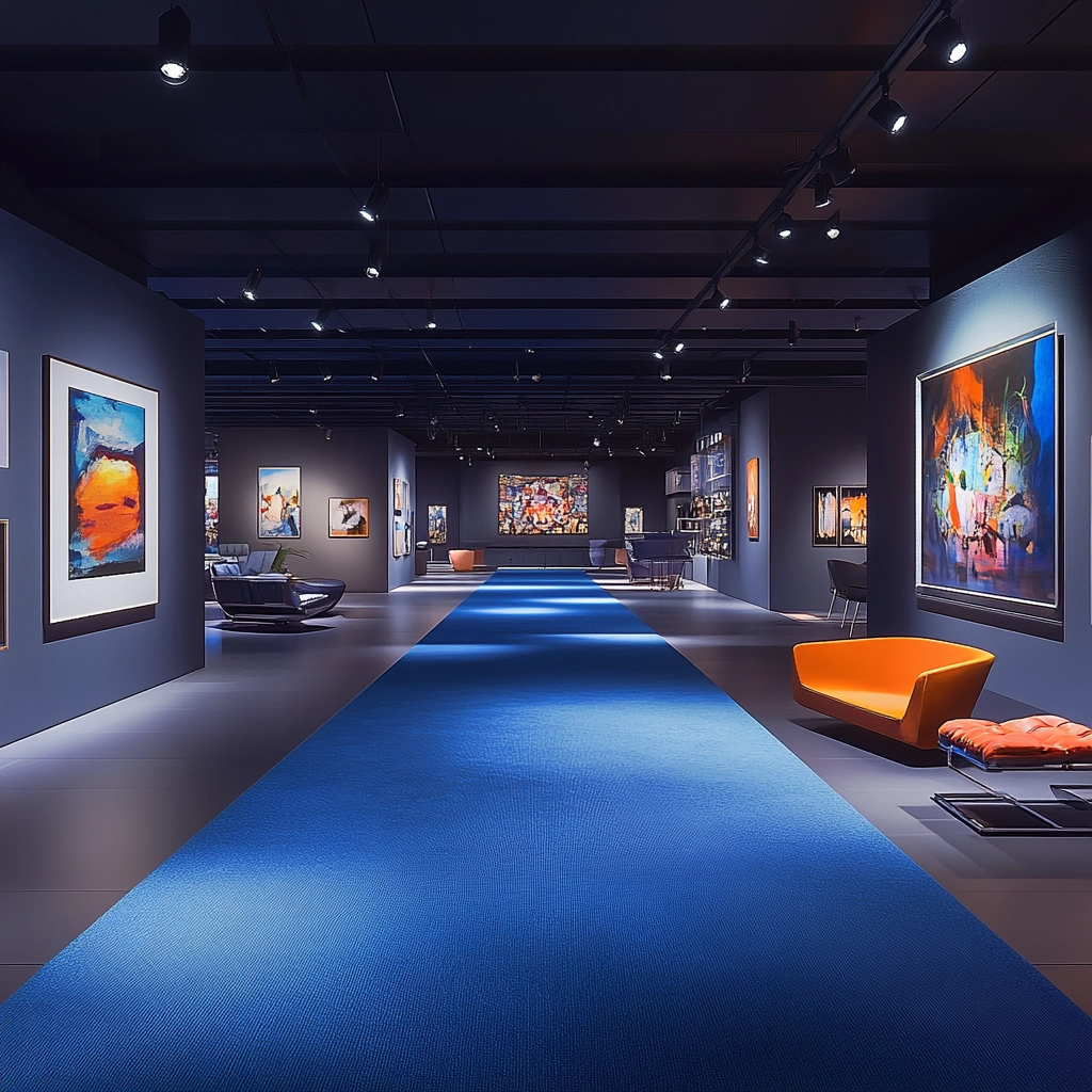 blue carpet living room 55
