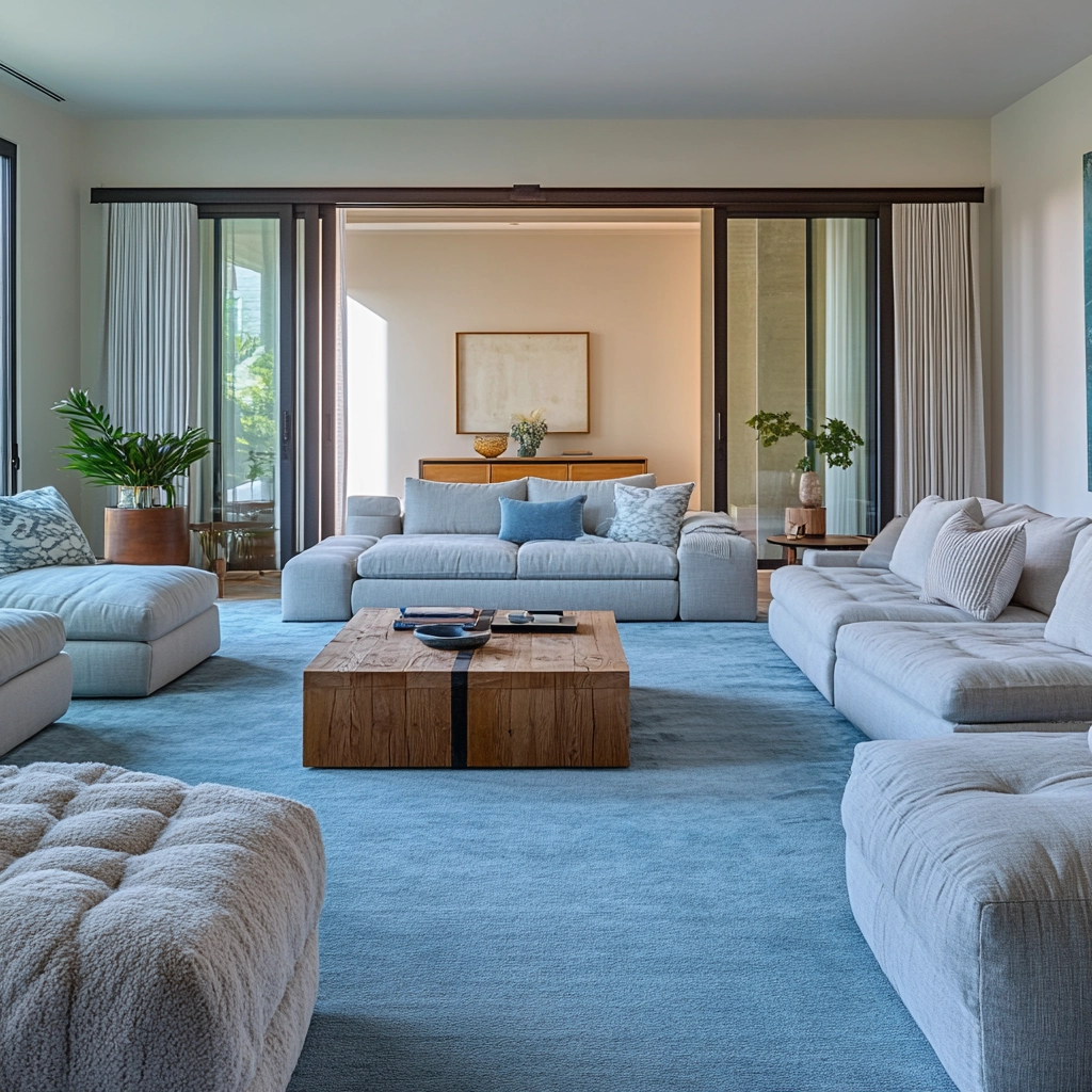 blue carpet living room 58