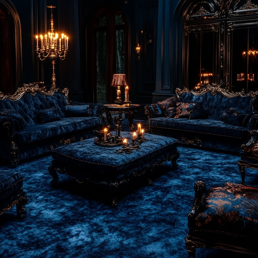 blue carpet living room 62