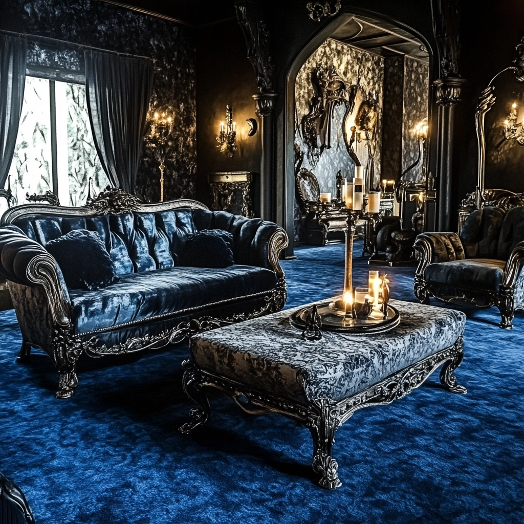 blue carpet living room 64