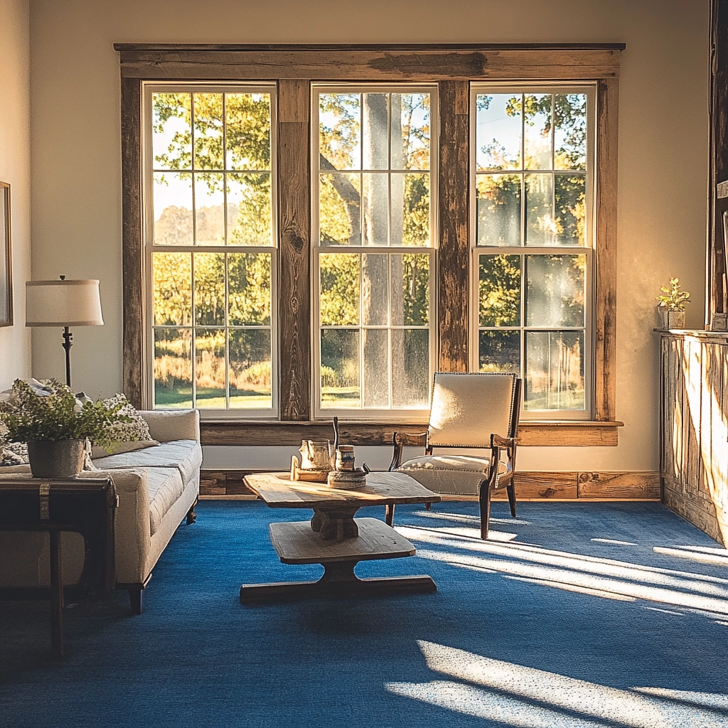 blue carpet living room 67