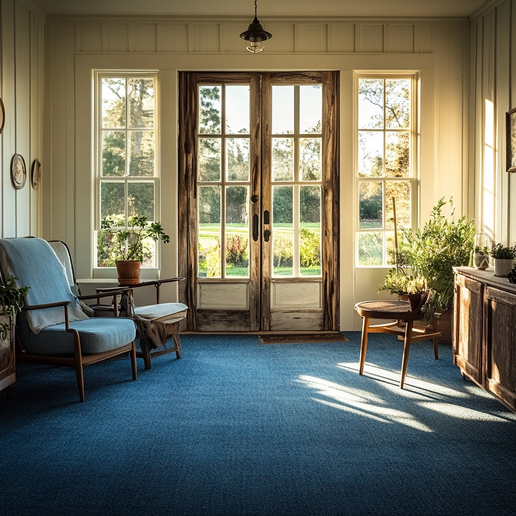 blue carpet living room 68