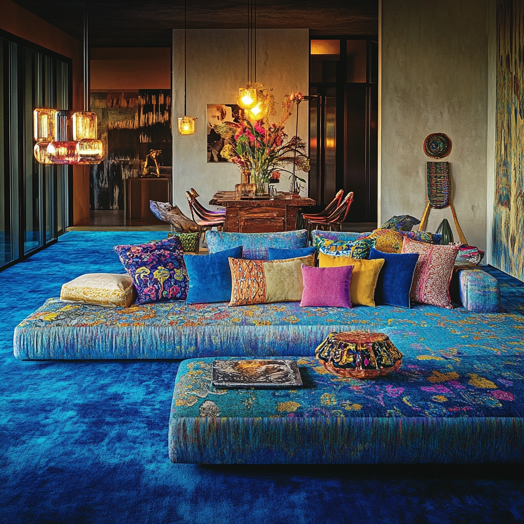 blue carpet living room 80