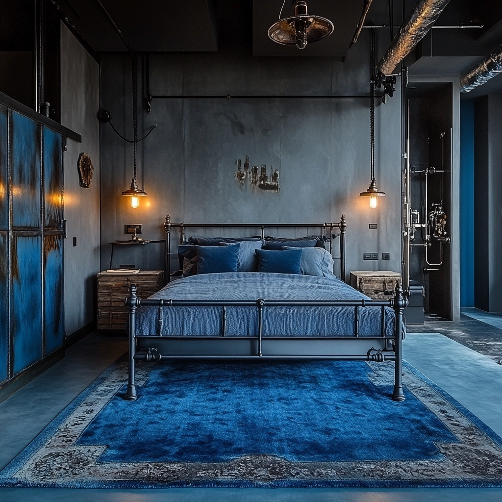 blue rug bedroom 13