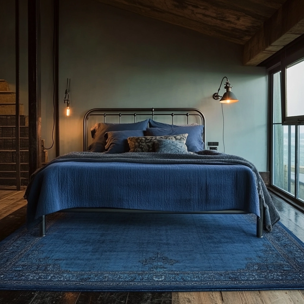 blue rug bedroom 14