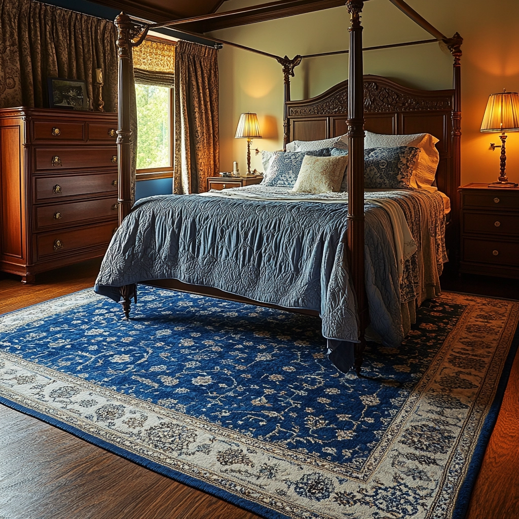 blue rug bedroom 23