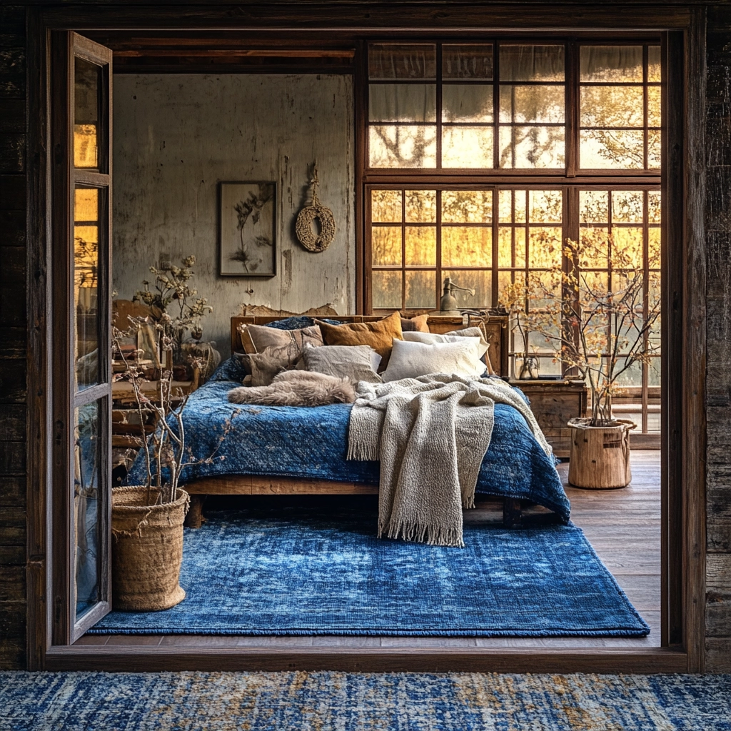 blue rug bedroom 29