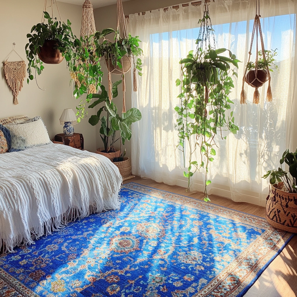 blue rug bedroom ideas 16