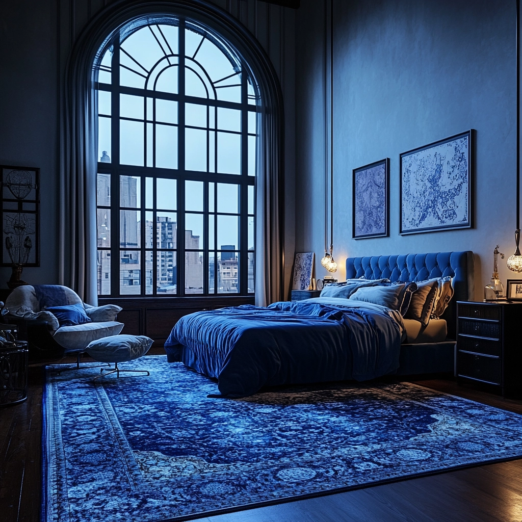 blue rug bedroom ideas 17