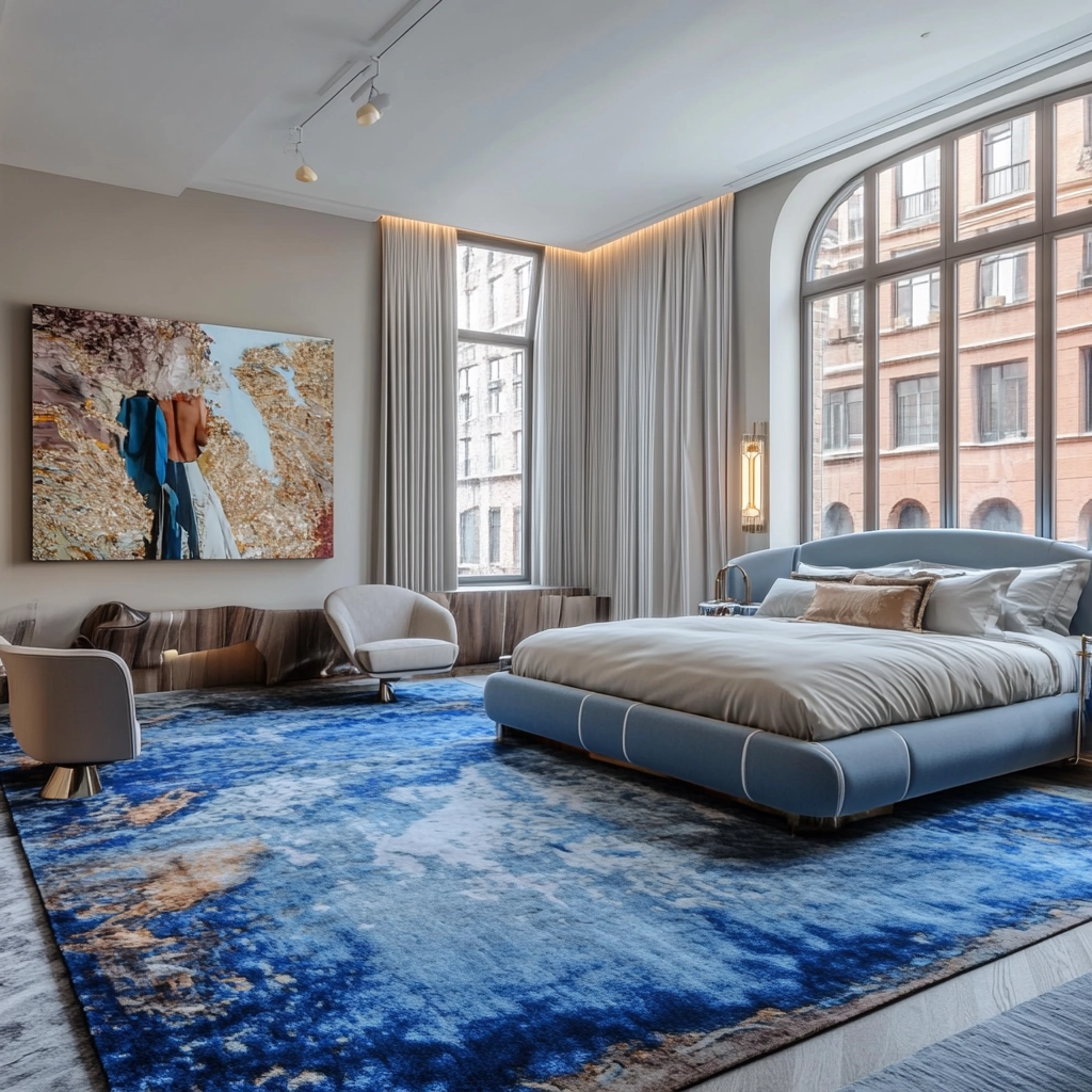 blue rug bedroom ideas 18