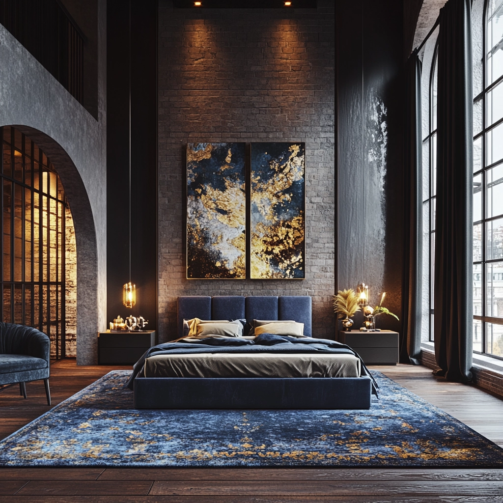 blue rug bedroom ideas 19
