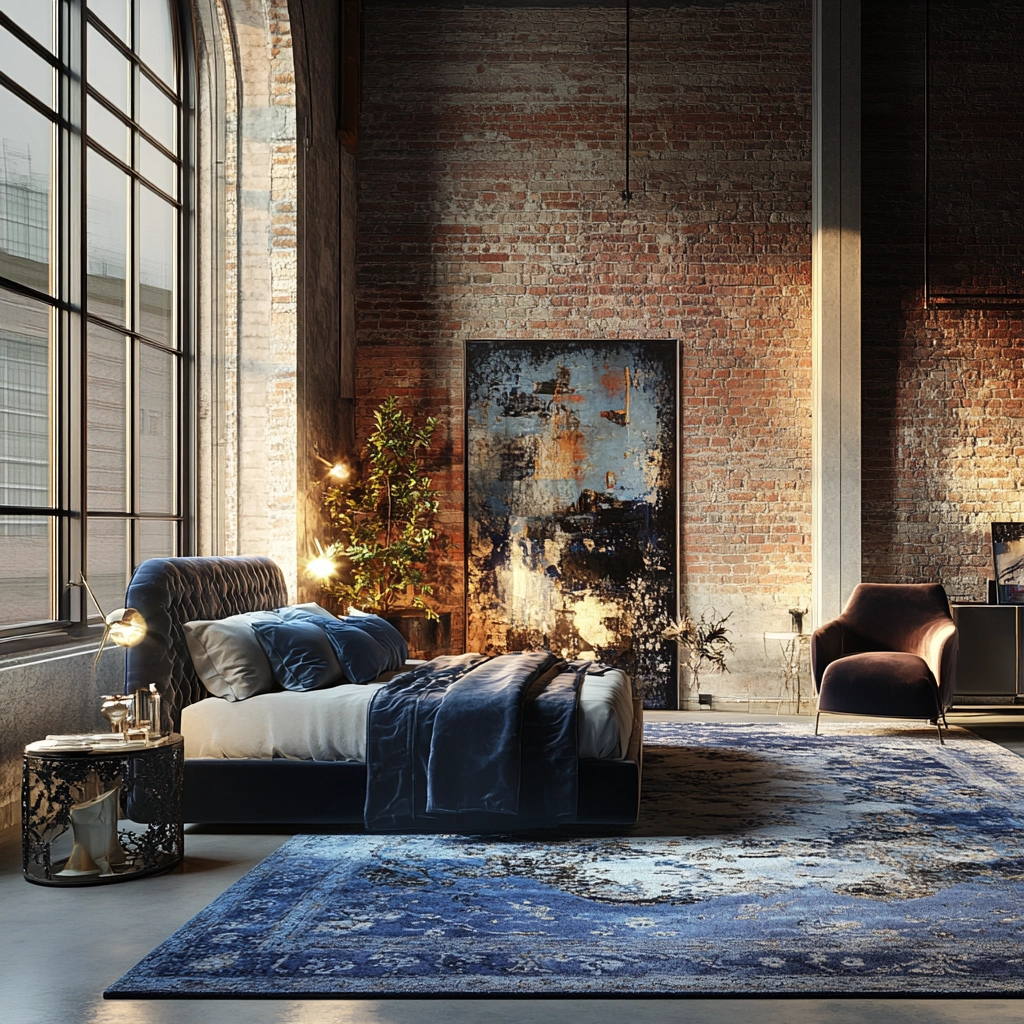 blue rug bedroom ideas 20