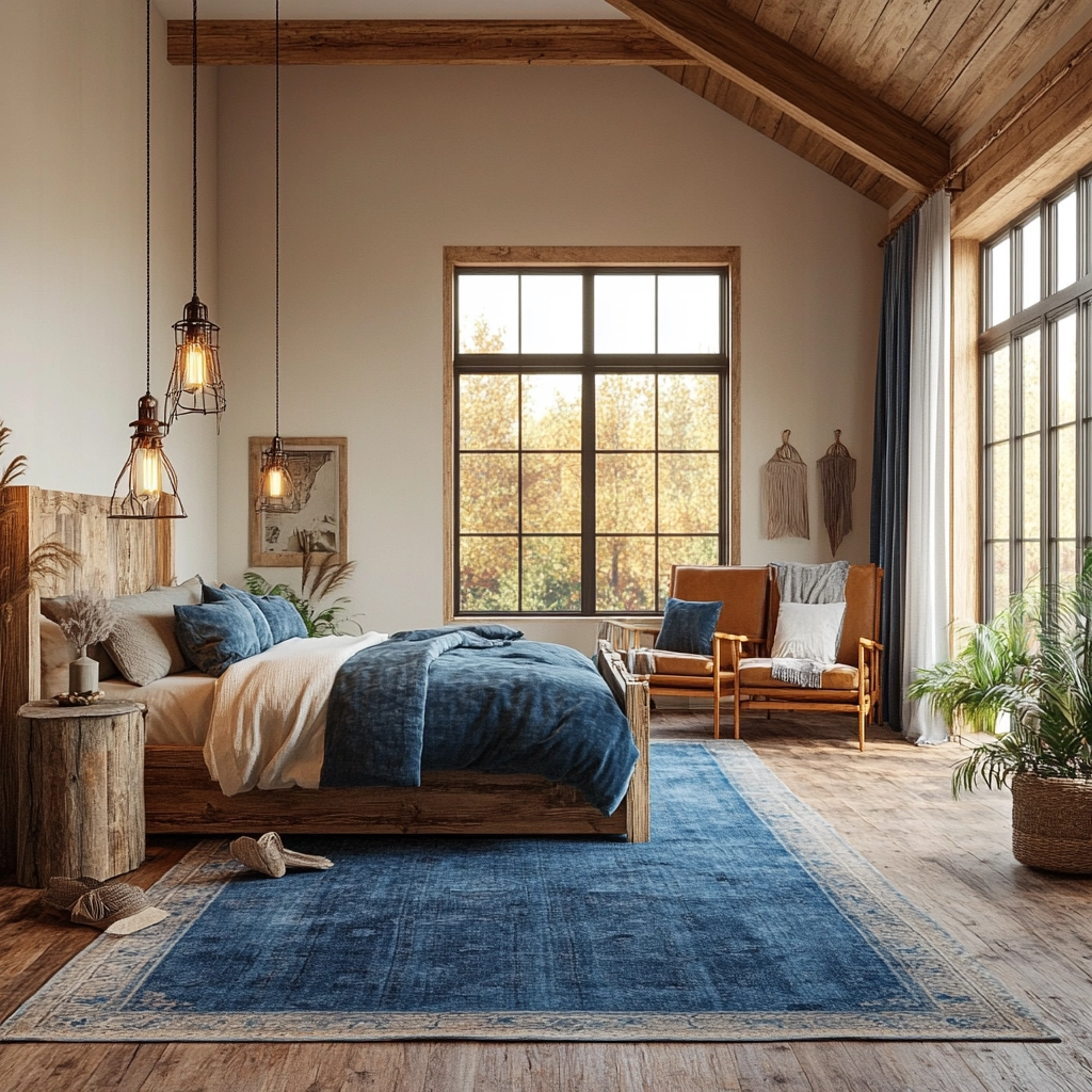 blue rug bedroom ideas 38
