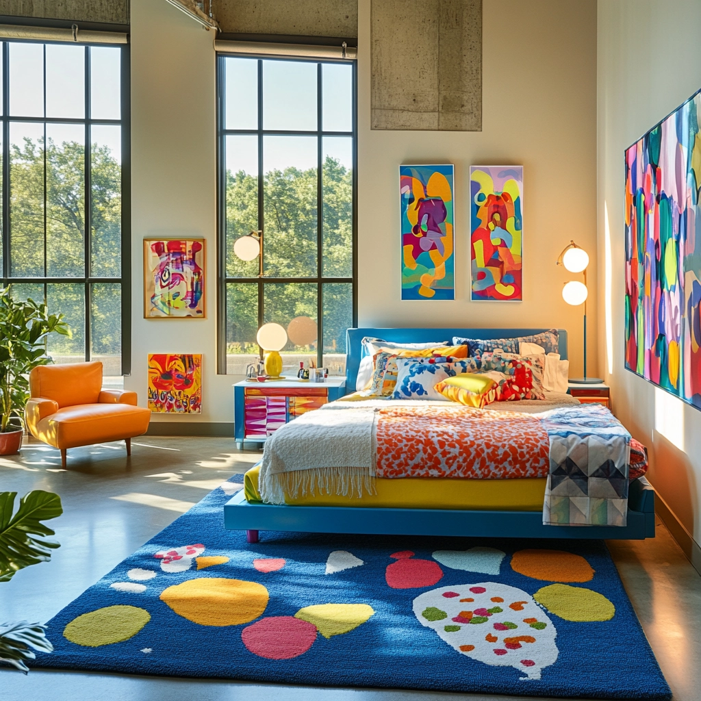 blue rug bedroom ideas 41